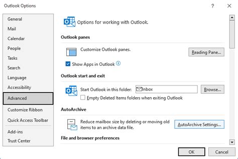 outlook 365 archive settings.